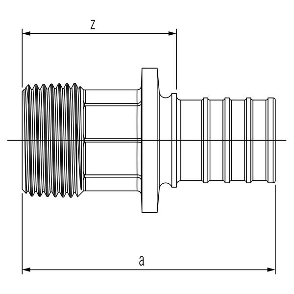 Переходник с наружной резьбой для труб из сшитого полиэтилена Рехау Rautitan RX+ Бронза