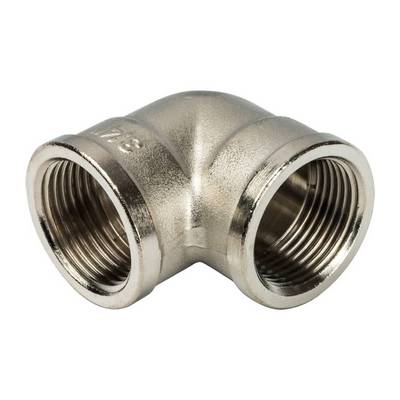 Угол латунный внутренняя резьба никелированный Stout