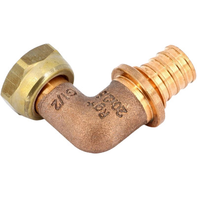 Угол переходной с накидной гайкой для труб из сшитого полиэтилена Рехау Rautitan RX+ Бронза