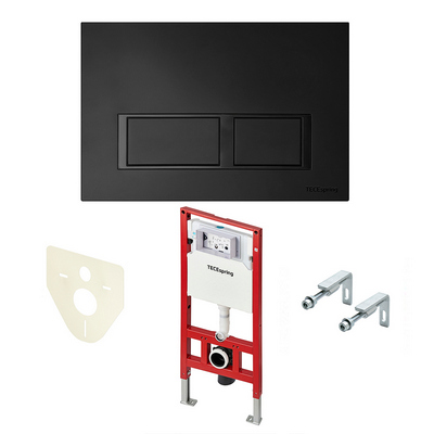 Инсталляция для унитаза Tece TECEspring 4 в 1 с панелью смыва TECEspring V Чёрная матовая S401204