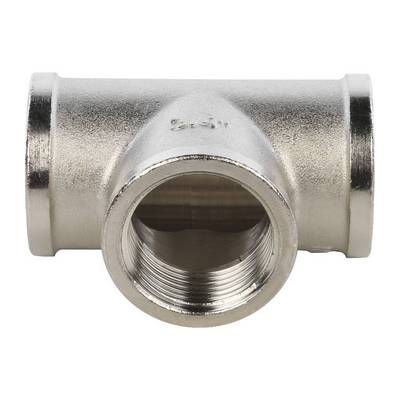 Тройник латунный внутренняя резьба никелированный Stout