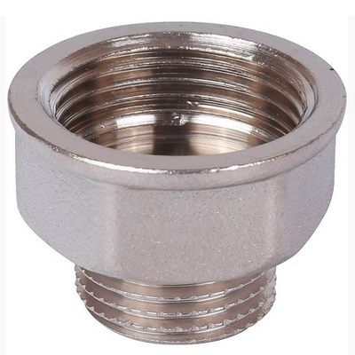 Переходник латунный внутренняя/наружная резьба под ключ никелированный Stout