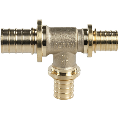 Тройник переходной для труб из сшитого полиэтилена Рехау Rautitan MX DZR латунь