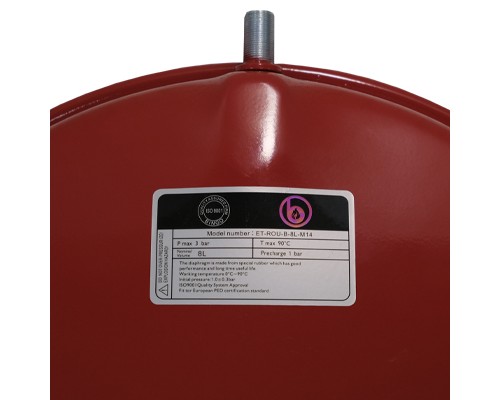 Расширительный бак 8 л M-14 для котлов Baxi, Westen, круглый красный (5663880, 5625570), ET-ROU-8L-M14