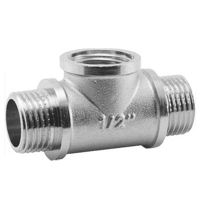 Тройник латунный НАРУЖНАЯ/внутренняя/НАРУЖНАЯ резьба НВН 1/2" Elsen TIN EBF09.12T