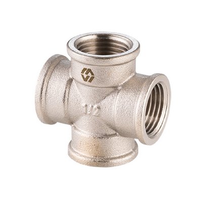 Крестовина латунная внутренняя резьба никелированная MVI