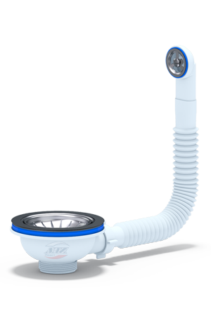 Выпуск нержавейка 31/2" с круглым переливом АНИ пласт