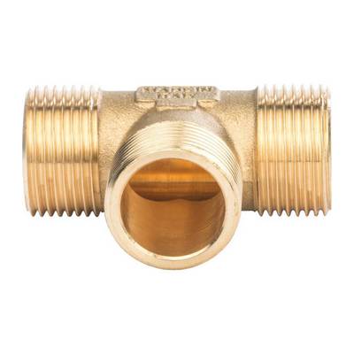 Тройник латунный наружная резьба Stout