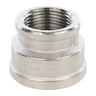 Муфта латунная переходная внутренняя резьба никелированная Stout