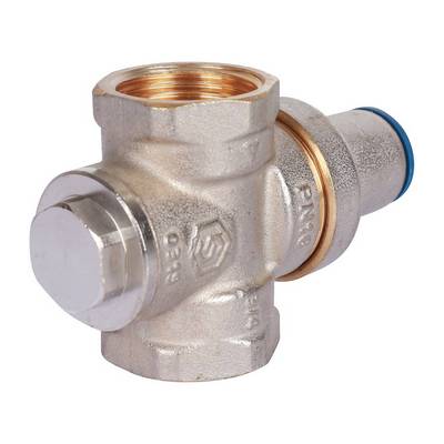 Регулятор давления воды ВВ 3/4" Ру=1-5,5 бар PN16 поршневой без отвода под манометр Никель Stout SVS-1009-000020