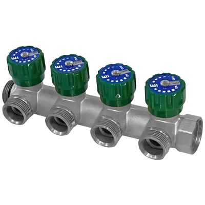 Коллектор Elsen 3/4"х3/4" ЕК с регулирующими вентилями, Tin