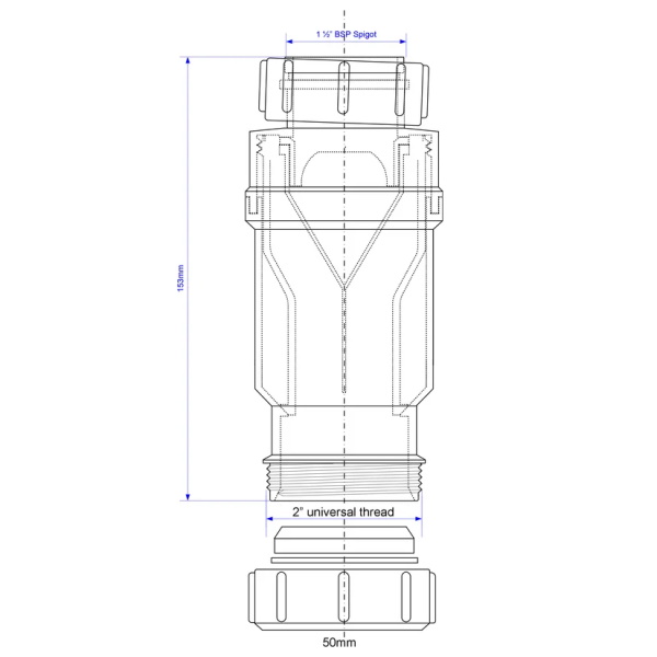 Сифон для раковины сухой 11/2"х50 McAlpine MRNRV50-PB