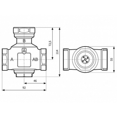 Термостатический антиконденсационный клапан ВВ 1" Тоткр.=60°С Kvs=9 м³/час Afriso ATV336 1633610