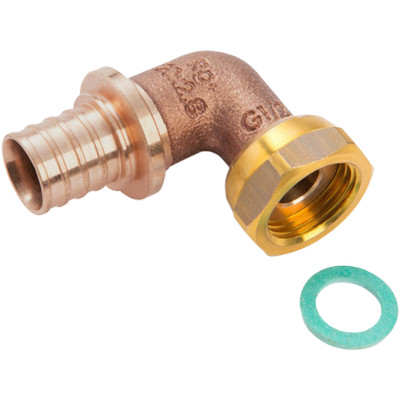 Угол переходной с накидной гайкой для труб из сшитого полиэтилена Рехау Rautitan RX+ Бронза