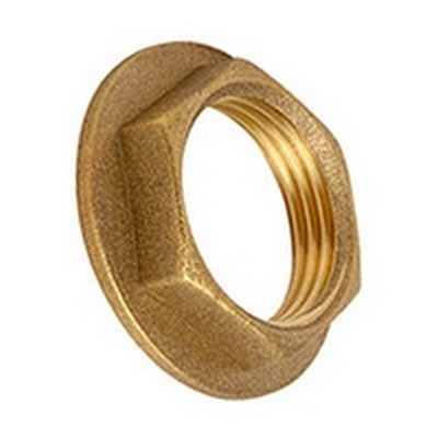 Контргайка латунная с внутренней резьбой с ребордой Tim