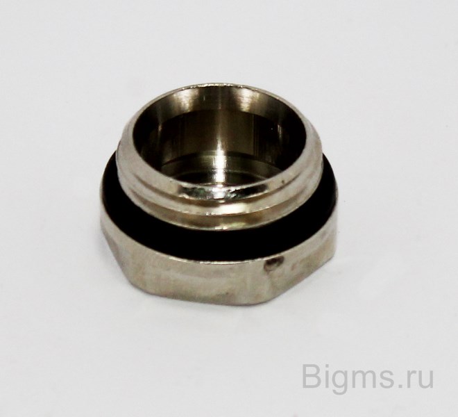 Заглушка (пробка) латунная с НАРУЖНОЙ резьбой НР 1/2" o-ring никелированная Valtec D.0015
