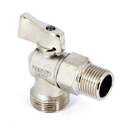 Кран шаровой для сантехнических приборов 1/2"х3/4" угловой Хром Tim BL5809A