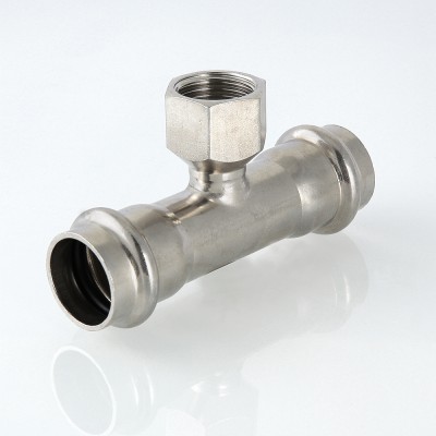 Тройник с внутренней резьбой НР Ø18х1/2"х18 (ПРЕСС-нержавейка) Valtec VTi.932.I.180418