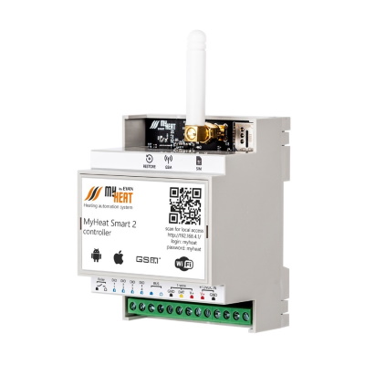 Контроллер для котла, бойлера косв. нагр., смес. узла или насоса и двухход. клапана SMART 2 MyHeat
