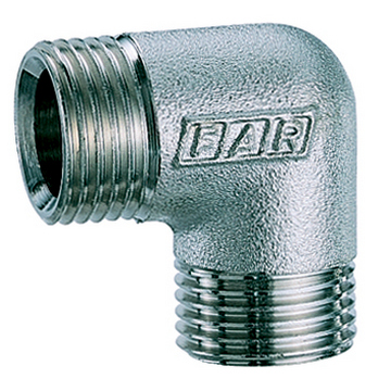 Угол латунный наружная/наружная резьба FAR хром