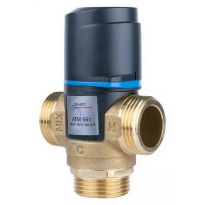 Клапан термостатический 20-43 °С Kvs=2,5 м³/час с боковым смешением 1" HP Afriso ATM 561 1256110