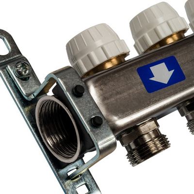 Коллекторная группа для отопления Stout на 2 выхода из нержавеющей стали SMS-0932-000002