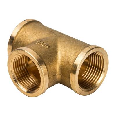 Тройник латунный внутренняя резьба Stout