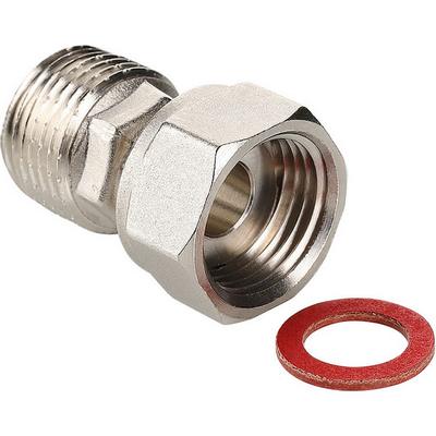 Соединение латунное с НАКИДНОЙ ГАЙКОЙ внутренняя/НАРУЖНАЯ резьба ВН 3/4"х3/4" никелированное Valtec VTr.613.N.0505