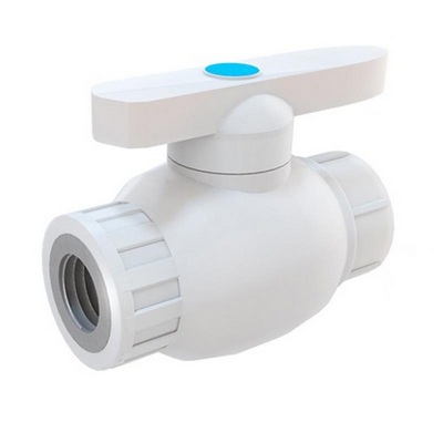 Кран полипропиленовый шаровой с внутренней резьбой ВР Ø20х1/2" (белый) Valfex 11144120