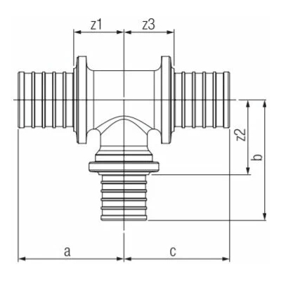 Тройник переходной для труб из сшитого полиэтилена Рехау Platinum RX бронза