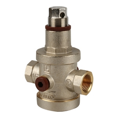 Регулятор давления воды ВВ 1/2" Ру=1-6 бар с отводом под манометр никель Itap 1430012