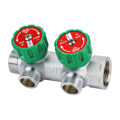 Коллектор Varmega 3/4"х3/4" ЕК с регулирующими вентилями, Никель