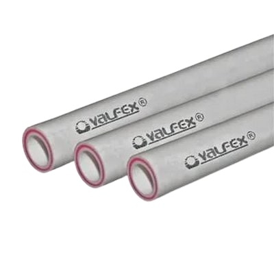 Труба полипропиленовая армированная стекловолокном Valfex PN25 серая ппр штанга 4м(цена за 1м)