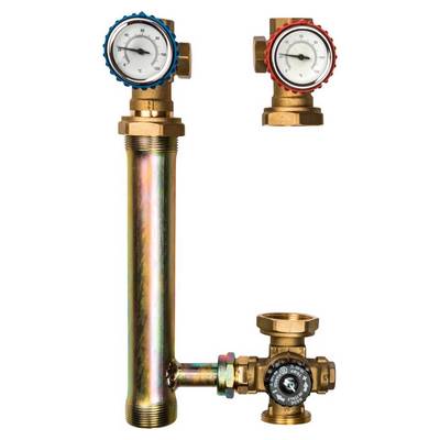 Насосная группа с 4-ходовым термостатическим клапаном Ду25 в теплоизоляции (без насоса) Stout SDG-0002-002501