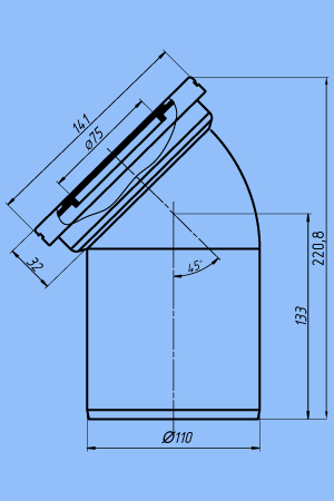 Труба фановая Ø110х45° АНИ пласт W4220