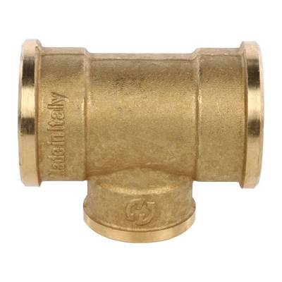 Тройник латунный переходной внутренняя резьба Stout