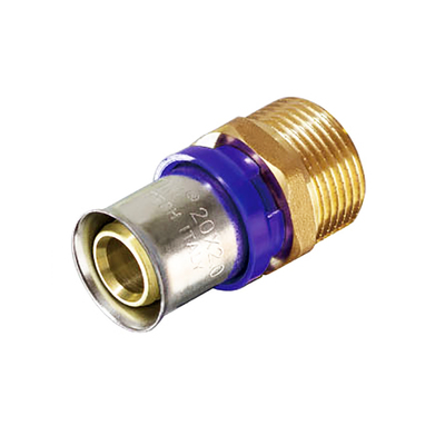 Соединение с НАРУЖНОЙ резьбой НР Ø20х1/2" пресс для металлопластиковых труб Tim F-S2002M