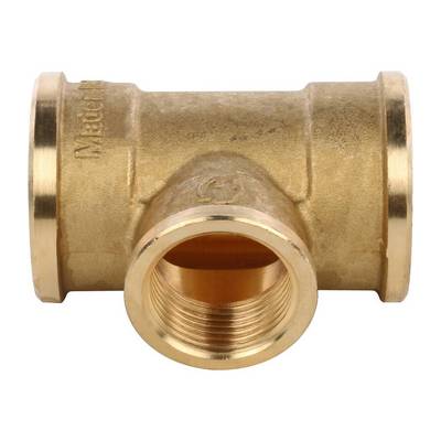 Тройник латунный переходной внутренняя резьба Stout