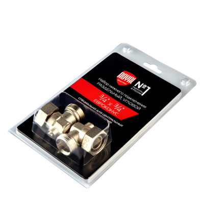 Набор нижнего подключения радиатора евроконус-евроконус 3/4" УГЛОВОЙ раздельный Royal Thermo НС-1353996