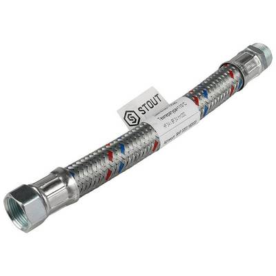 Гибкая подводка для воды 3/4" гайка-штуцер L=0,3 м сталь нержавеющая Stout SHF-0203-182020