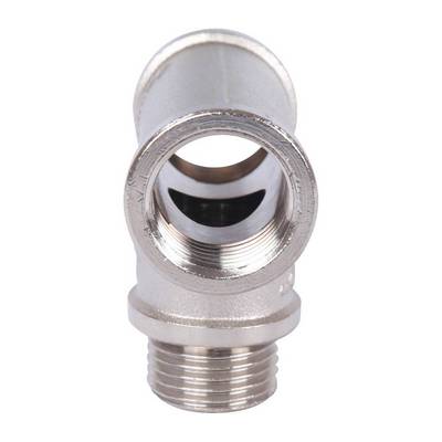 Тройник латунный внутренняя/наружная/внутренняя резьба никелированный Stout