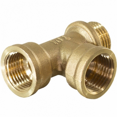 Тройник латунный внутренняя/наружная/внутренняя резьба Tim
