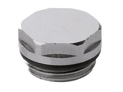 Заглушка (пробка) латунная с НАРУЖНОЙ резьбой НР 1/2" o-ring никелированная Remer 431TA12RR