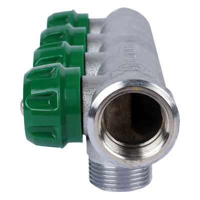 Коллектор Stout 3/4"х3/4" ЕК с регулирующими вентилями, Хром