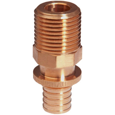 Переходник с наружной резьбой для труб из сшитого полиэтилена Рехау Rautitan RX+ Бронза