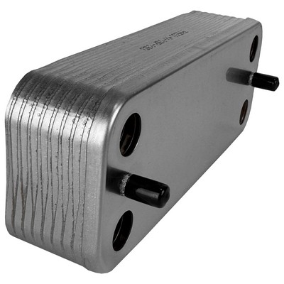 Теплообменник вторичный 16 пластин для котлов Ariston 65104333 BAXI Eco Classic, Eco Nova 63041310091P / 6304131043 / 17B1901630)
