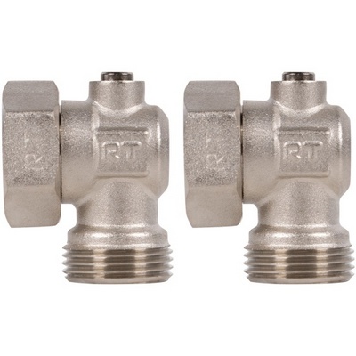 Набор нижнего подключения радиатора евроконус-евроконус 3/4" УГЛОВОЙ раздельный Royal Thermo НС-1353996