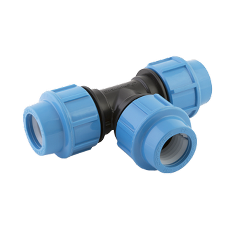 Тройник обжимной пластиковый для труб ПНД Джилекс