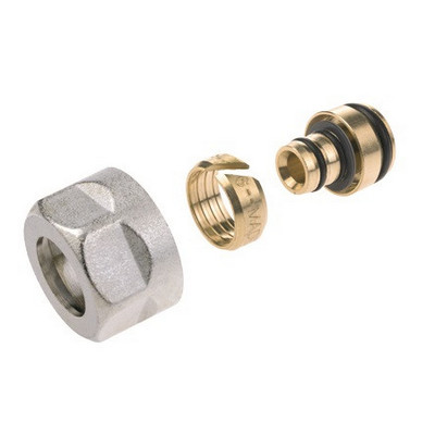 Соединитель коллекторный обжимной Elsen Ø16(2.0)х3/4"ЕК евроконус для полимерной PEX трубы EFB03.1620EK