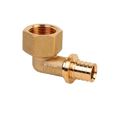 Угольник аксиальный переходной с внутренней резьбой для труб из сшитого полиэтилена MVI латунь